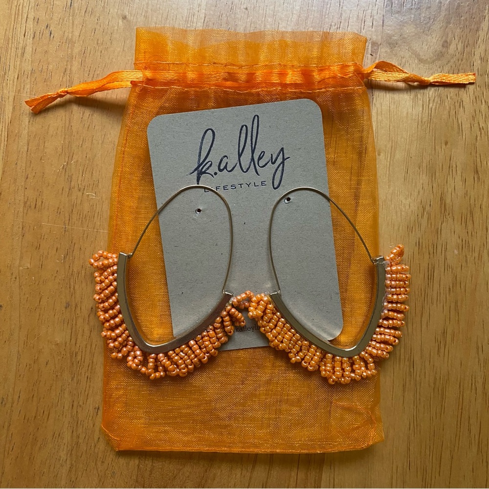 Orange Beaded Earrings